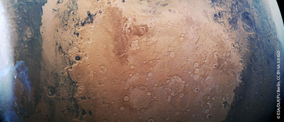 Das Bild zeigt einen Ausschnitt von dem Mars, welches wir thematisch bei einem Vortrag zur MNU Berlin benötigt haben.
