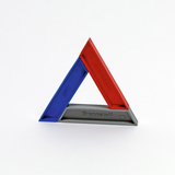 Feuer-Dreieck, rot/blau/grau