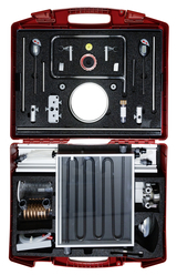 Offener Experimentierkoffer Demo-Set Solarthermische Energieumwandlung, alle Experimentiermaterialien stecken im Schaumstoff und haben so ihren festen Platz im Koffer.