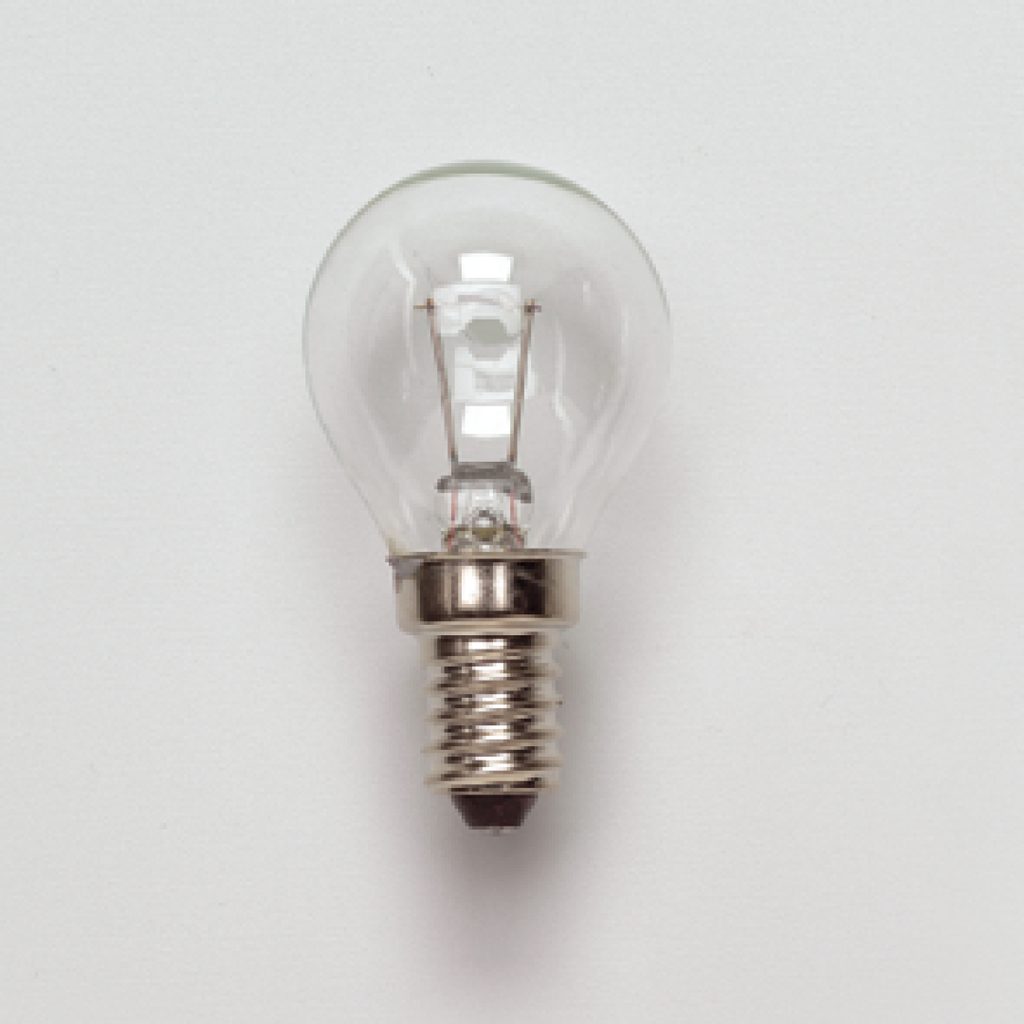 Das Bild zeigt eine Glühbirne mit einem metallischen Sockel, die mit einer klaren Glasfassung versehen ist. Diese Komponente ist typischerweise Teil von Experimentierbedarf im Bildungsbereich zur Veranschaulichung elektrischer Konzepte.