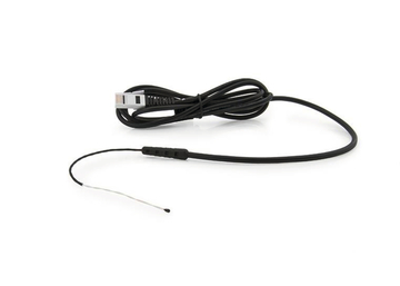 Das Bild zeigt ein Experimentiergerät, das aus einem Kabel mit einem Stecker und einem dünnen Sensor oder Fühler besteht. Es ist für wissenschaftliche Anwendungen in der Bildungsumgebung konzipiert, um Daten zu erfassen oder Messungen durchzuführen.