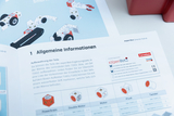 Das Bild zeigt eine Seite aus einem Handbuch für das Lernrobotersystem „experiBot“. Es enthält allgemeine Informationen zur Aufbewahrung der Teile sowie eine Übersicht der verschiedenen Sets und Komponenten, die im System verwendet werden können.